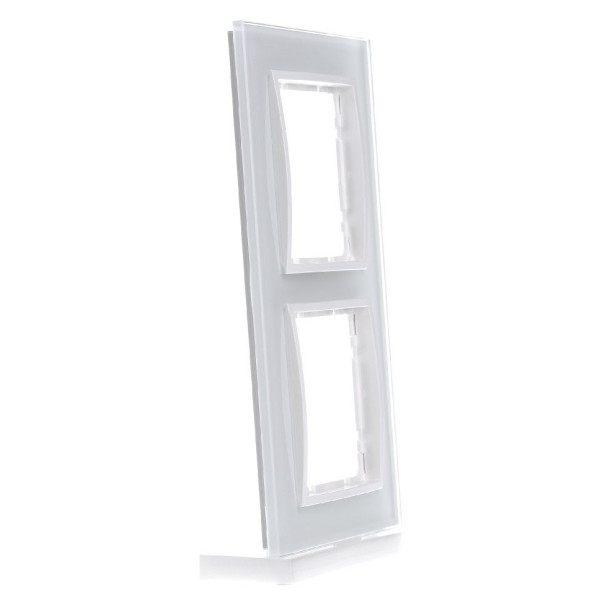 Рамка стеклянная 2-местная полярная белизна Berker B.7 - фото №2