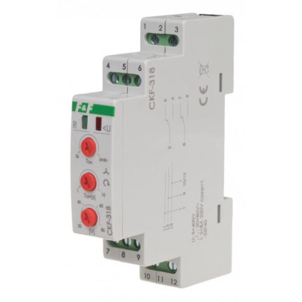 Реле обриву та чергування фаз F&F CKF-318 3х400В+N 2х8А - фото №2