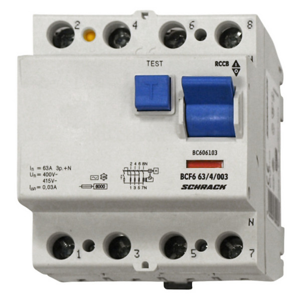 ПЗВ Schrack BC606103 6кА 63А 30мА 3P+N тип AC