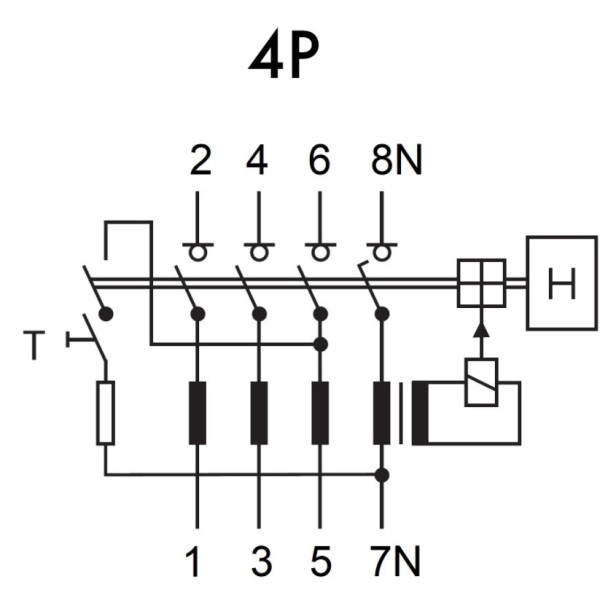 ПЗВ Schrack BC606103 6кА 63А 30мА 3P+N тип AC - фото №2
