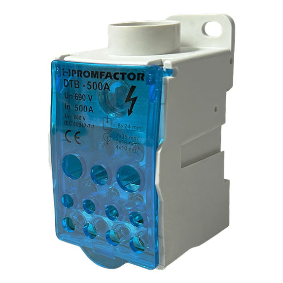 Распределительный клеммный блок Promfactor DTB500 690В 500A/12 контактов