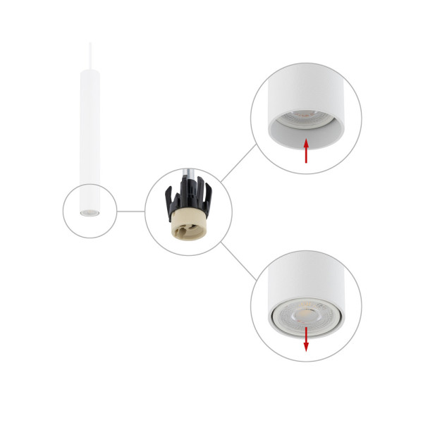 Подвесной светильник, люстра Nowodvorski 10770 Fourty M GU10 1x10W IP20 белый - фото №3
