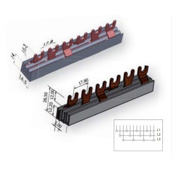 Шина питания ETI 2921026 IZ 12/1F/54 1р (1m) - фото №1