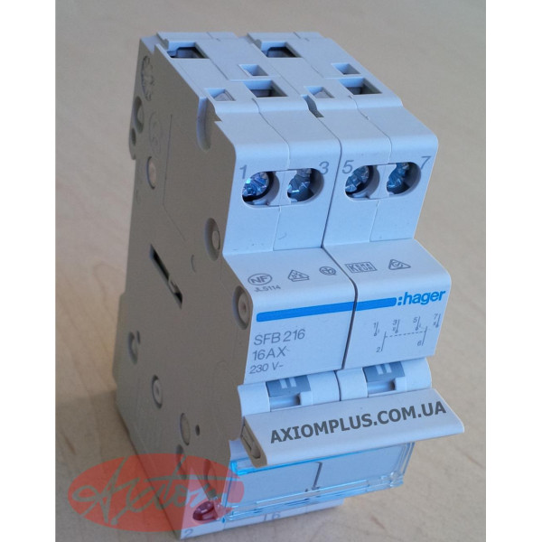 Перемикач Hager SFB216 I-0-II 2P 16А/230В 2м - фото №1