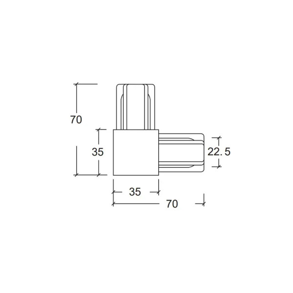 Соединитель угловой 1-фазный Oledim 7771165 OT502 черный - фото №1