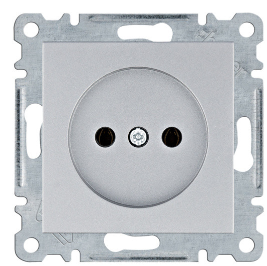 Розетка Hager WL1012 Lumina 16А/230В без з/к (серебристая)