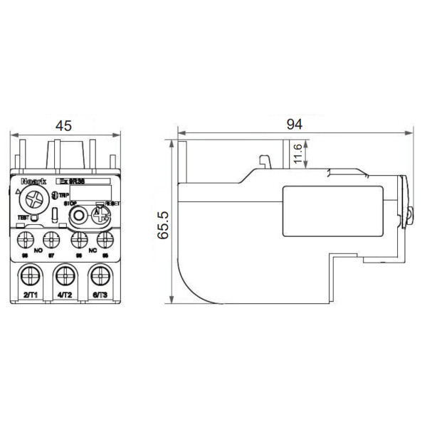 Тепловое реле NOARK Ex9R38B 3Р 38A (110338) - фото №3