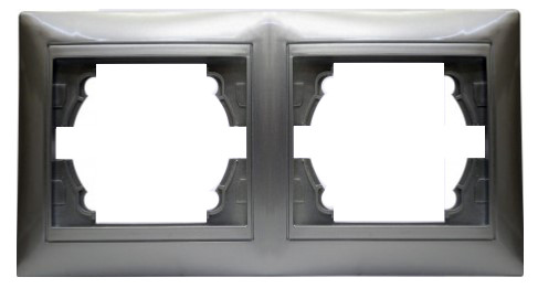 Двомісна горизонтальна рамка Elcor Emily 9215 (211557) (сірий металік)