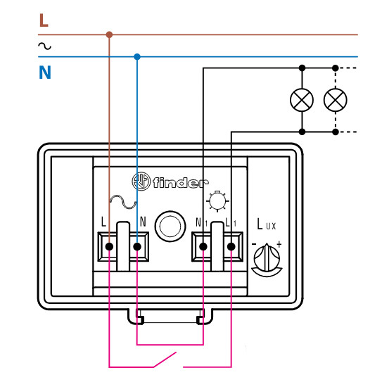 Фото-реле Finder 1NO 230В AC 1-80лк ON/OFF 15/30с (104182300000) - фото №1