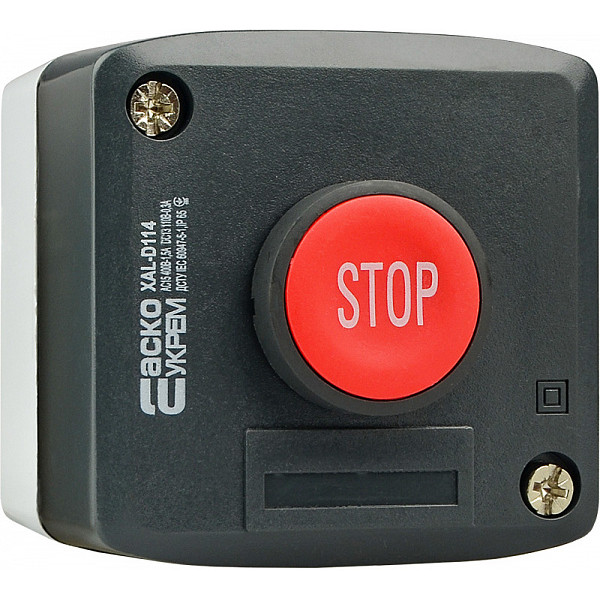 Одноместный пост управления Аско-Укрем XAL-D114 с кнопкой «Стоп» (A0140020055) - фото №1