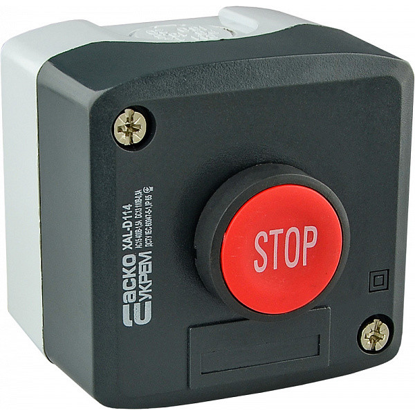 Одноместный пост управления Аско-Укрем XAL-D114 с кнопкой «Стоп» (A0140020055) - фото №2