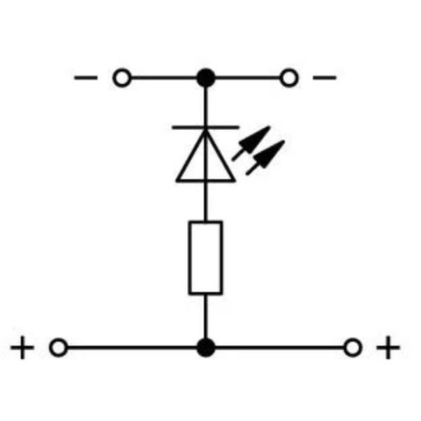 Двухуровневая клемма Wago 870-543/281-434 со светодиодом (серая) - фото №2
