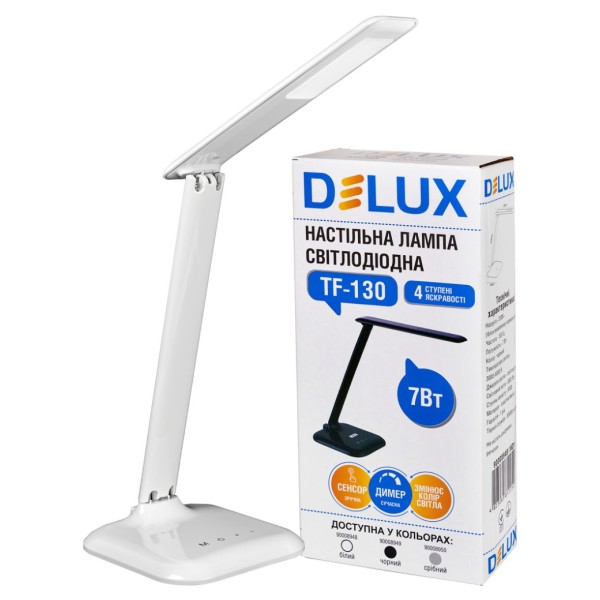 Настольный светильник Delux TF-130 7Вт белый - фото №1