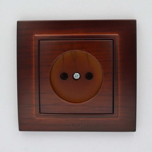 Розетка ELBI ZENA Woodline червоне дерево 1-на без заземлення без рамки ( 609-012900-215 ) - фото №1