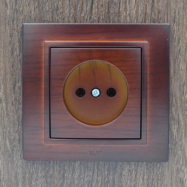 Розетка ELBI ZENA Woodline червоне дерево 1-на без заземлення без рамки ( 609-012900-215 ) - фото №6