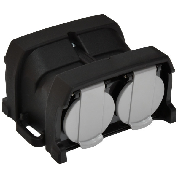 Розетка кабельная 4-местная ETI ERS-4CM 2Р+РЕ Schuko каучук IP44 черная - фото №2