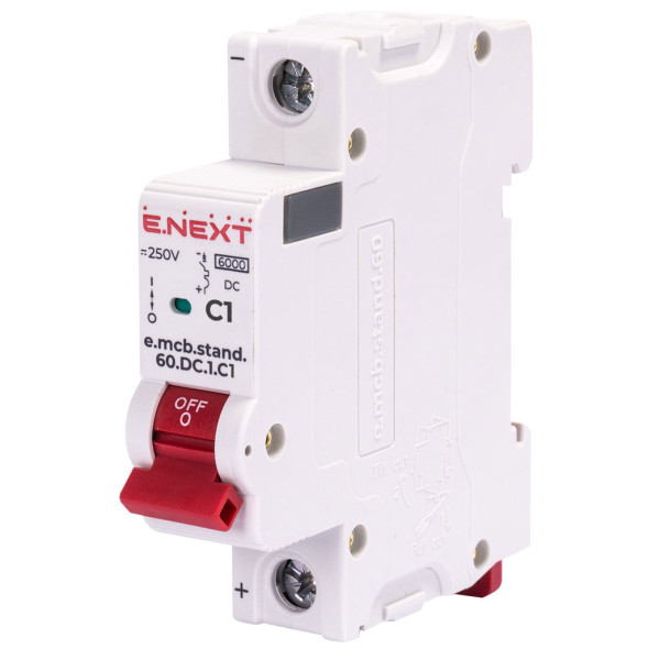 Модульный автоматический выключатель E.Next e.mcb.stand.60.DC.1.C1 1р 1А C 6кА DC (s081001)