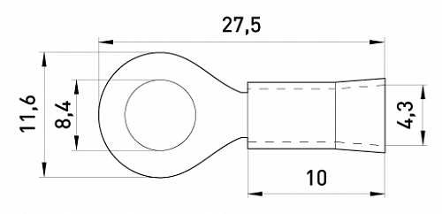 Ізольований наконечник E.Next e.terminal.stand.rv1.1,25.8.red 0.5-1.5 кв.мм червоний (s1036015) - фото №1