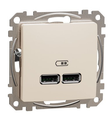 USB розетка Schneider Electric Sedna Design & Elements A+A 2,1A бежева SDD112401