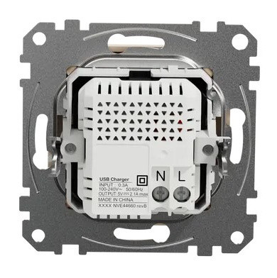 USB розетка Schneider Electric Sedna Design & Elements A+A 2,1A бежева SDD112401 - фото №3