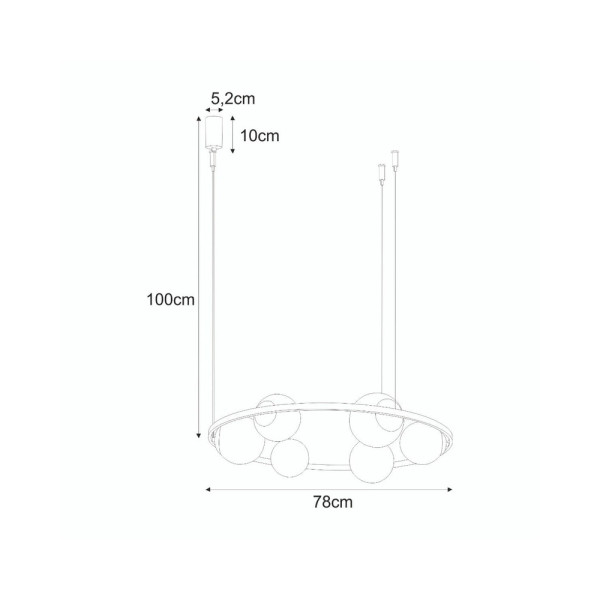 Люстра Zuma Line 5007 Orbit E27+E14 6x40W IP20 Чорна - фото №4