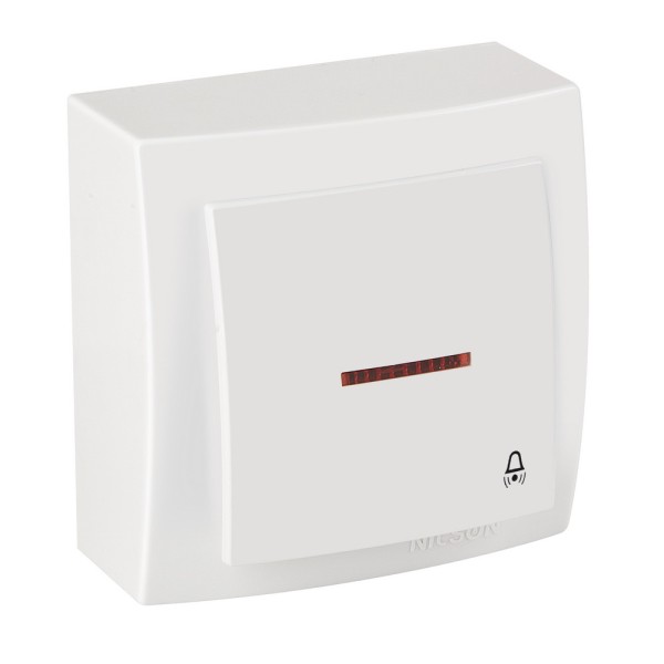 Вимикач Nilson Themis білий кнопка з підсвіткою ( 26111013 )