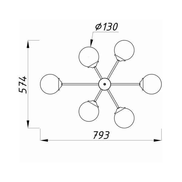 Люстра Imperium Light 256679.05.23 Atlant E14 6x40W IP20 Чорна - фото №1