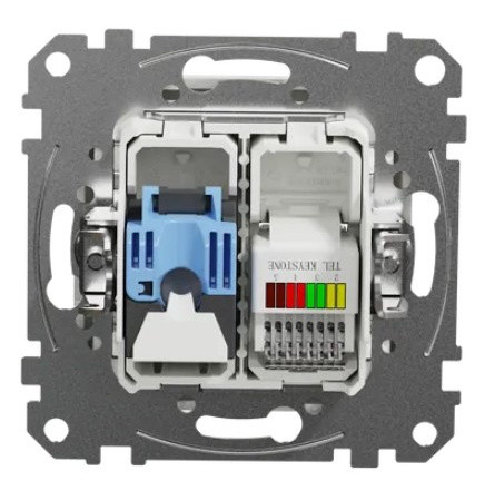 Телефонная/компьютерная розетка Schneider Electric Sedna Design & Elements RJ11+RJ45 кат. 6 UTP белая SDD111468 - фото №3
