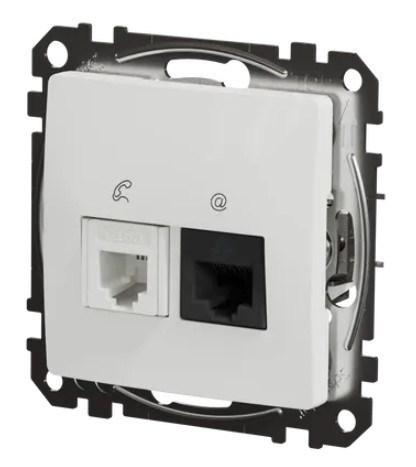 Телефонная/компьютерная розетка Schneider Electric Sedna Design & Elements RJ11+RJ45 кат. 6 UTP белая SDD111468 - фото №4