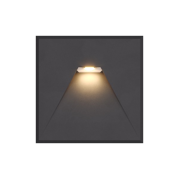 Светильник для подсветки лестницы/коридора Kloodi KDSL-RIKI SQ85X85 3W 3K 38D DG LED 210Lm IP44 антрацит - фото №1