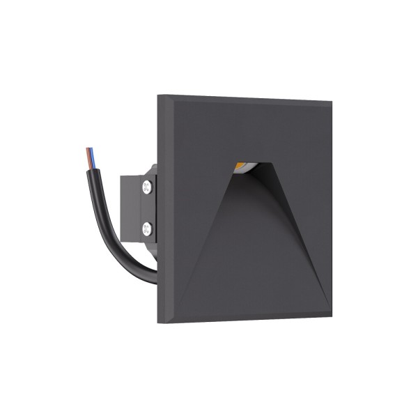 Светильник для подсветки лестницы/коридора Kloodi KDSL-RIKI SQ85X85 3W 3K 38D DG LED 210Lm IP44 антрацит - фото №2