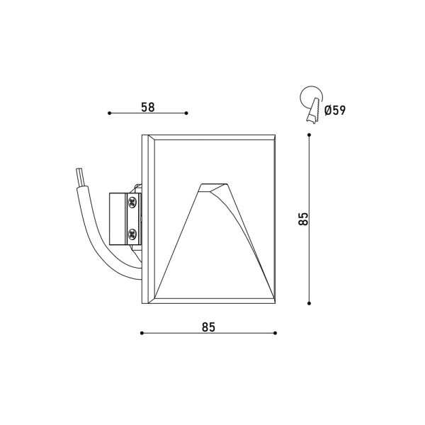 Светильник для подсветки лестницы/коридора Kloodi KDSL-RIKI SQ85X85 3W 3K 38D DG LED 210Lm IP44 антрацит - фото №3