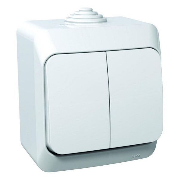 Вимикач 2-клавішний білий Cedar Plus