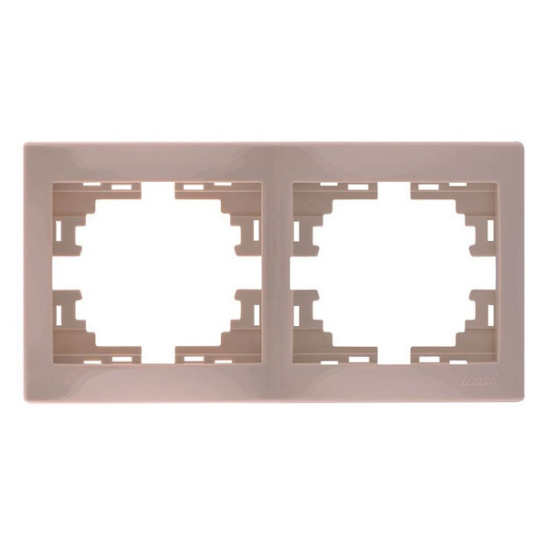 Рамка 2-місна горизонтальна кремова, Mira, Lezard