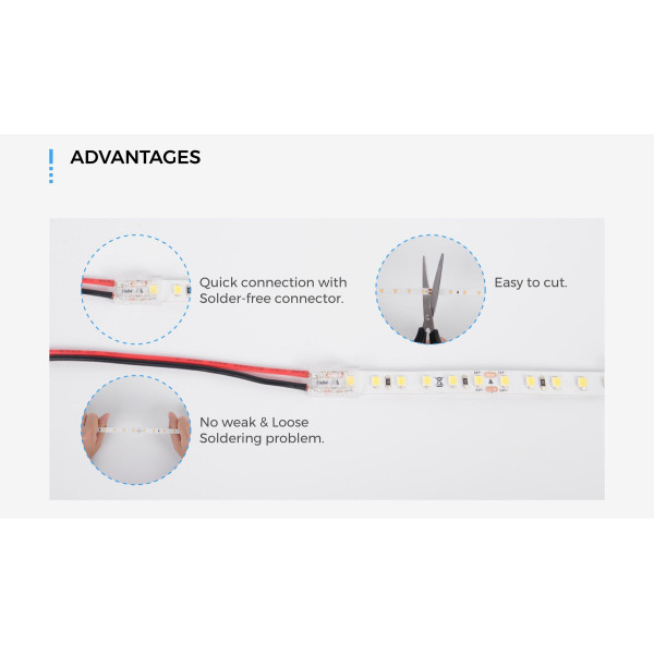 LED стрічка COLORS 120-2835-24V-IP20 9.6W 900Lm 2700K 5м (DJ120-24V-8mm-SW) - фото №4