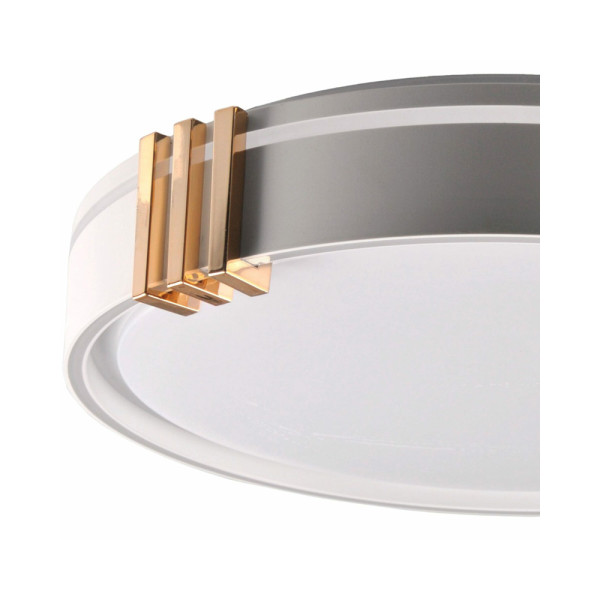 Люстра із пультом світлодіодна, стельовий світильник Goldlux 328854 Arletta 50 Led 1x48W 3000K-6000K 8000Lm IP44 Сірий - фото №3