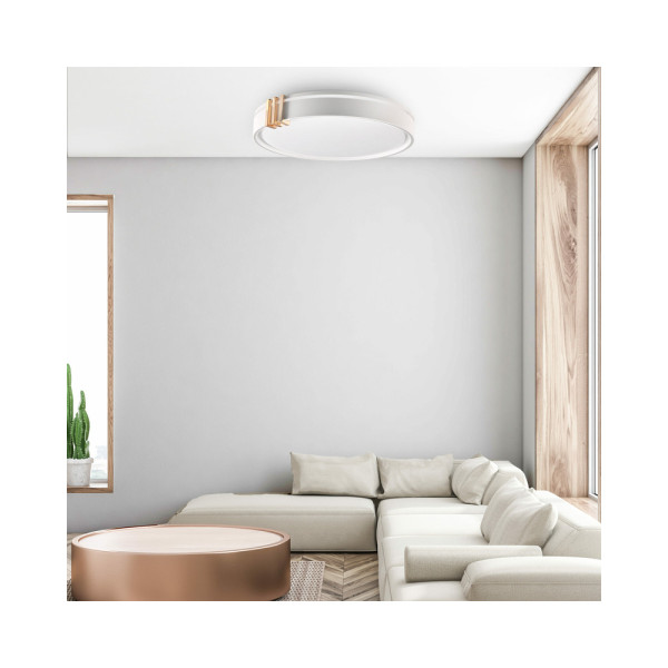 Люстра із пультом світлодіодна, стельовий світильник Goldlux 328854 Arletta 50 Led 1x48W 3000K-6000K 8000Lm IP44 Сірий - фото №4