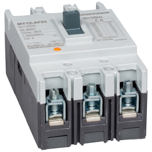 Автоматичний вимикач у литому корпусі АF типу Schrack MY125838B 18кА 25А 3P - фото №6