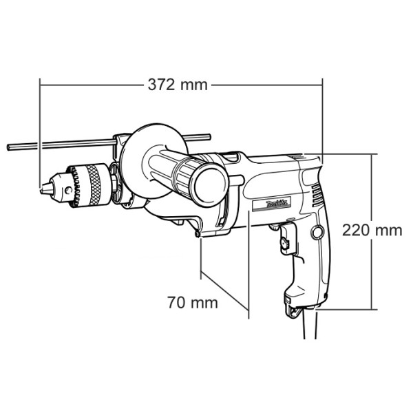 Дрель ударная Makita HP2051H 720Вт - фото №5