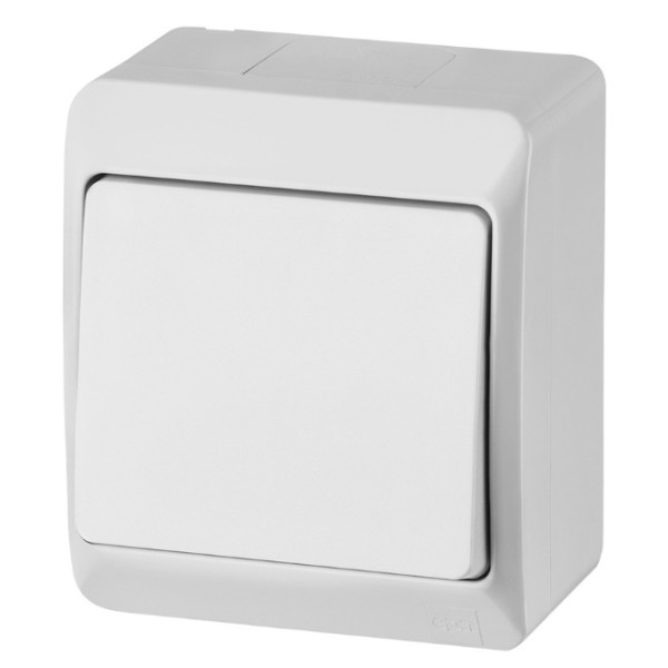 Вимикач накладний 1-кл. білий Elektro-Plast Hermes IP44, 0331-02