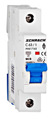 Автоматичний вимикач 63А 1P 6кА, Schrack Technik