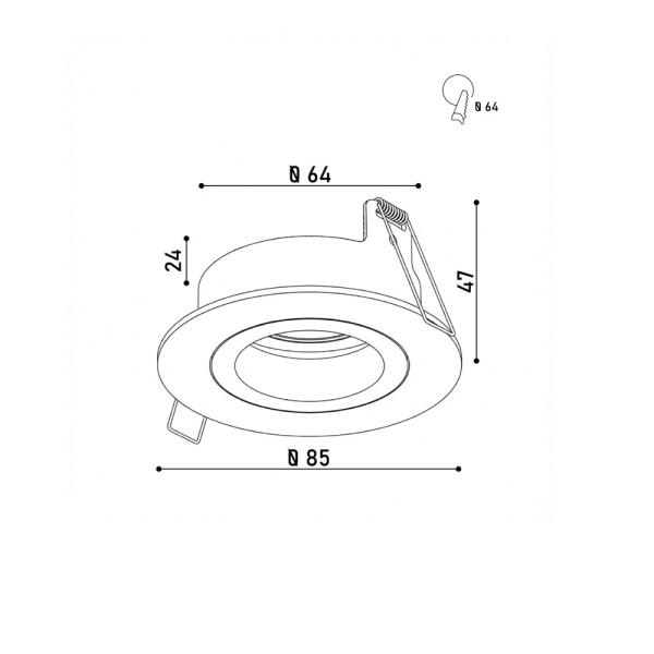 Точковий світильник Kloodi KD-KOMO R85 IP65 WH GU10 1x10W білий - фото №4