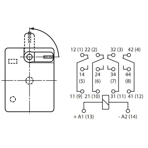 Електромеханічне реле ETI 002473007 ERM4-024DCL 4p - фото №2