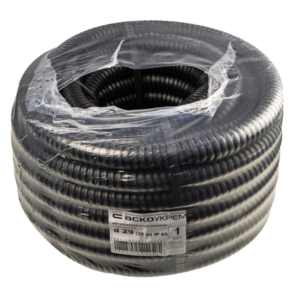 Металлорукав Аско-Укрем в ПВХ-оболочке с протяжкой d29 (25м) A0290010008