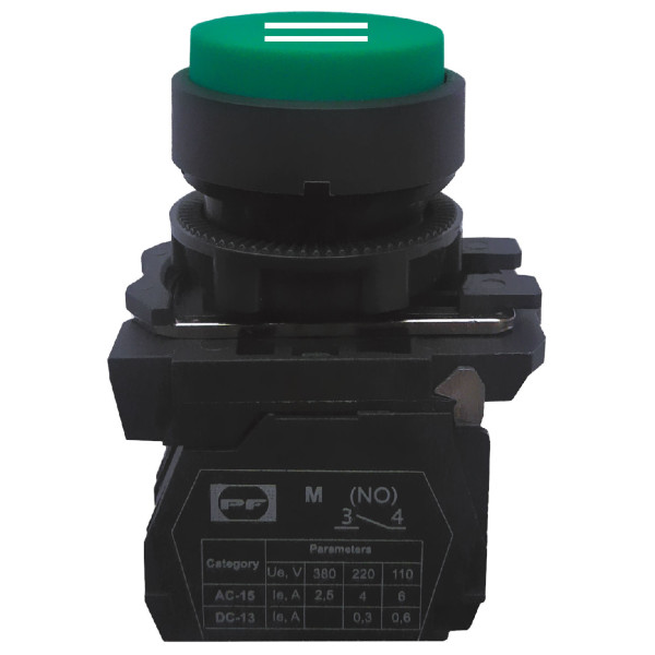 Кнопка Promfactor FP5-AL3361 1NO «II» зелена (FP5-AL3361)