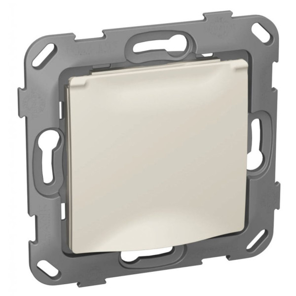 Механізм Schuko розетки Plank Electrotechnic Classic/Nordic (PLK0551131) IP44 з кришкою (слонова кістка)