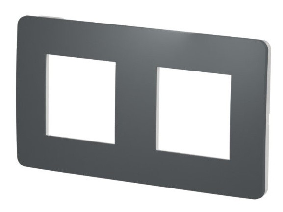 Двопостова рамка Schneider Electric NU280421 (димчасто-сірий/білий) - фото №1