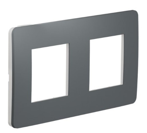 Двопостова рамка Schneider Electric NU280421 (димчасто-сірий/білий) - фото №3