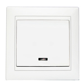 Одинарный выключатель Elcor Emily 9215 (211543) с подсветкой (белый)