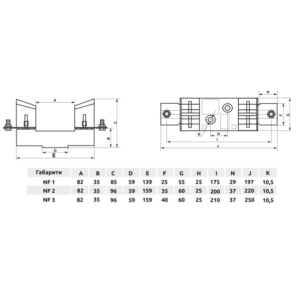 Держатель предохранителя Promfactor NFT2 - фото №1